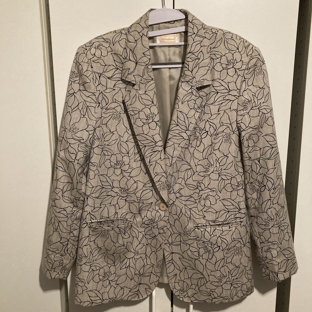 Vintage Country Sophisticates By Pendleton Floral Blazer Silk Rayon Blend